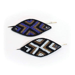 Beaded Leather Hair Pin (Colors Vary)