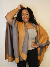 Load image into Gallery viewer, Reversible Knit Cape Shawl