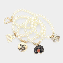 Load image into Gallery viewer, Black Girl Magic Charm Bracelet Set
