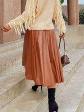Load image into Gallery viewer, Midi Vegan Leather Skirt
