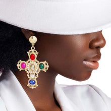 Load image into Gallery viewer, Fancy Cross Earrings
