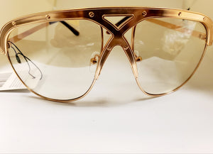 Criss-Cross Gold Frame Sunglasses