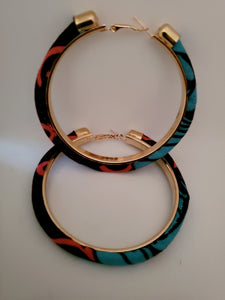 Fabric Embellished Hoop Earrings (More Colors)