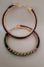 Load image into Gallery viewer, Fabric Embellished Hoop Earrings (More Colors)
