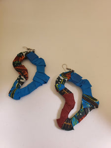 Africa-Shaped Fabric Wrapped Earrings