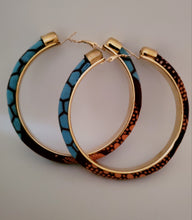 Load image into Gallery viewer, Fabric Embellished Hoop Earrings (More Colors)
