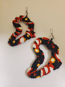 Africa-Shaped Fabric Wrapped Earrings