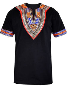 Short Sleeve Dashiki Embellished Men's Tee