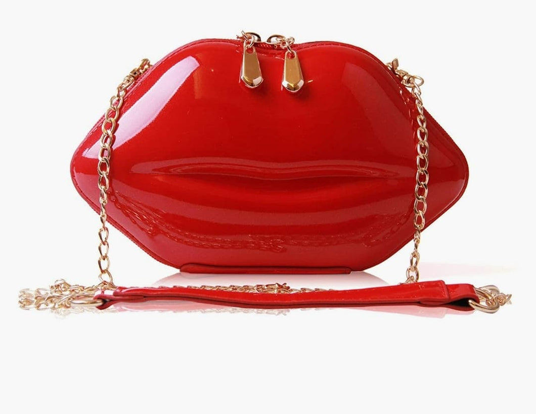 Lip Shaped Clutch/Crossbody Purse