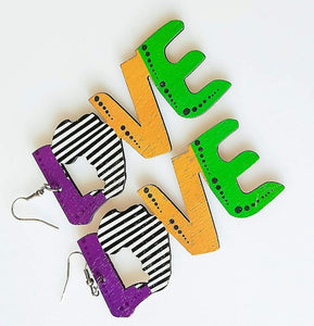 Colorful Wooden LOVE Earrings (More Colors)