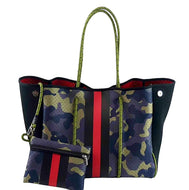 Collapsible Camouflage Neoprene Tote & Wristlet Set