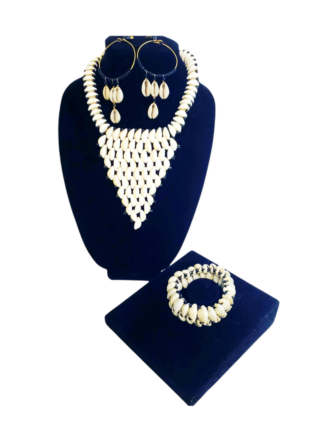 Cowrie Shell Necklace, Bracelet & Earring Set