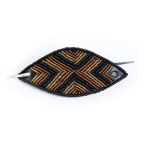 Beaded Leather Hair Pin (Colors Vary)